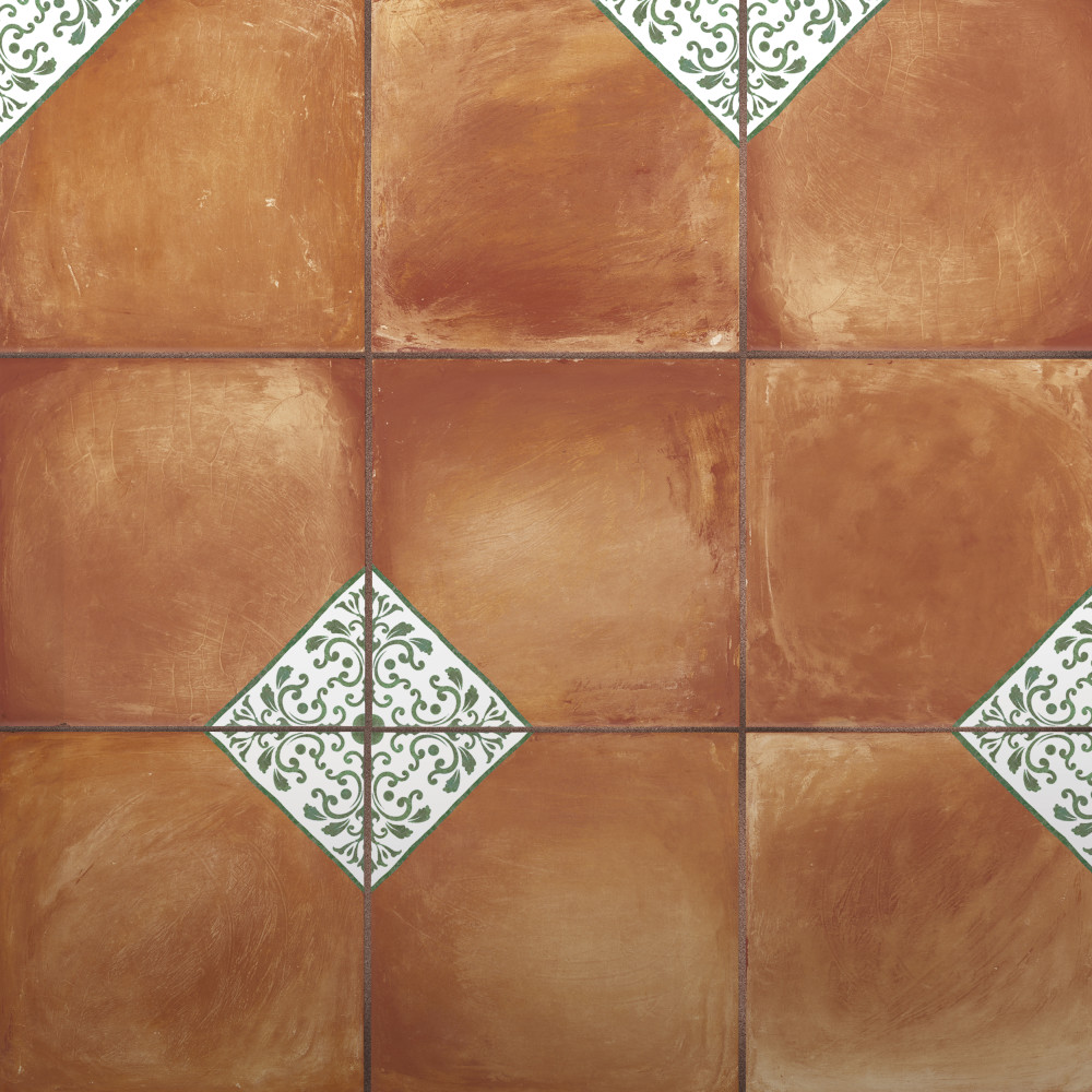 Sentier des Ocres Deco Green 7-7/8 in. x 7-7/8 in. Porcelain Floor and Wall Tile