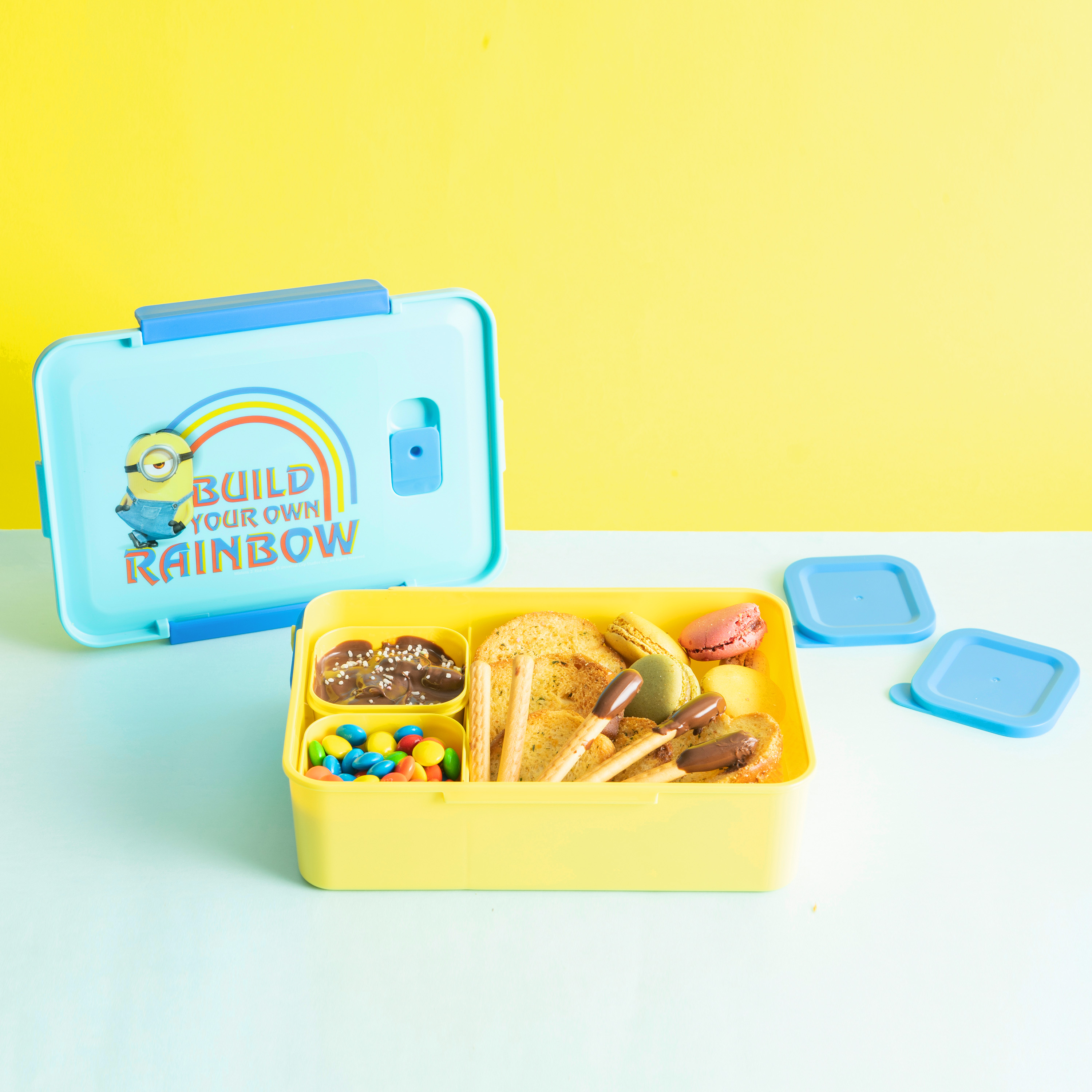 Minions 2 Movie Reusable Divided Bento Box, Stuart the Minion, 3-piece set slideshow image 4 Minions 2 Movie Reusable Divided Bento Box, Stuart the Minion, 3-piece set slideshow image 4