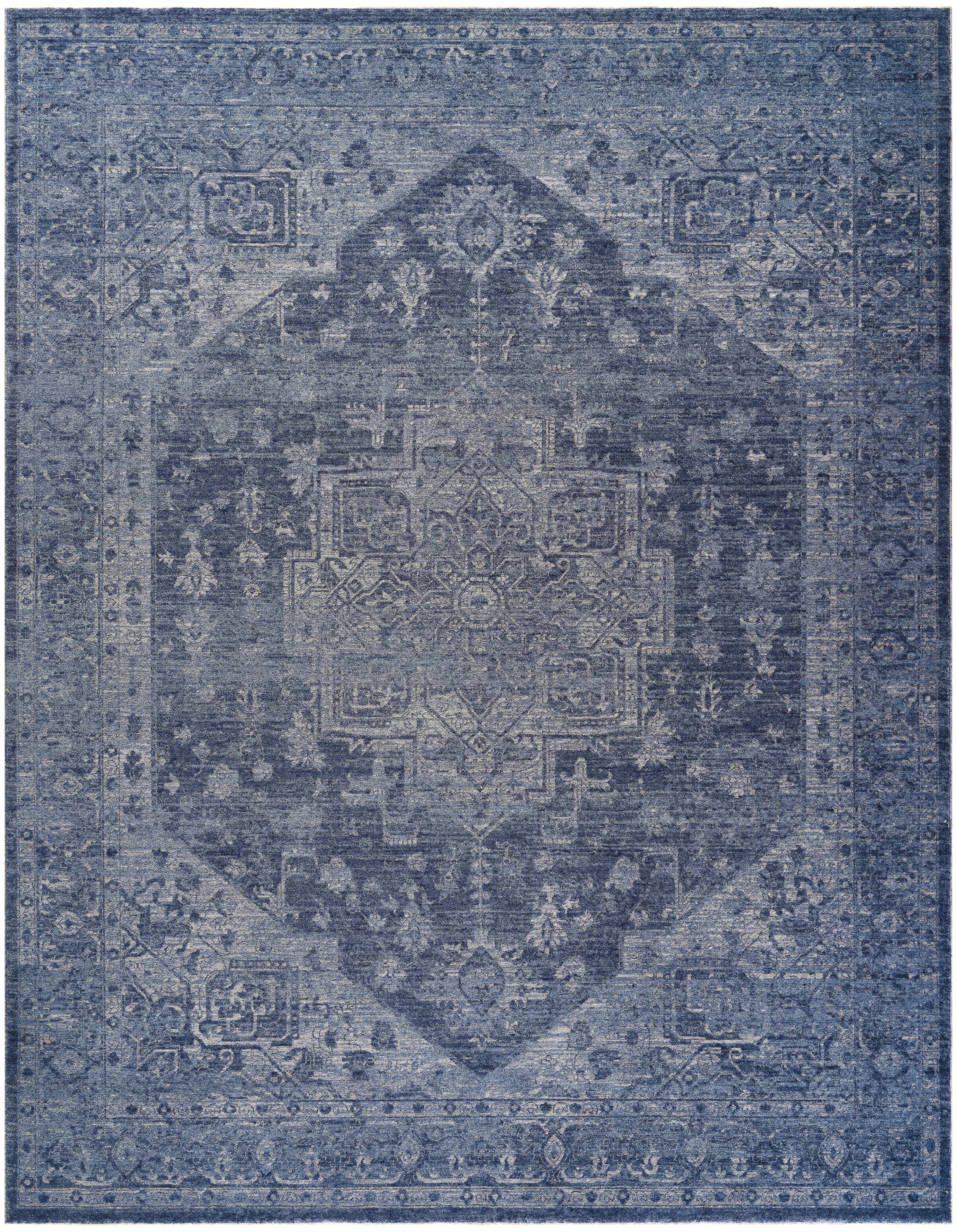 DKNY Pure Shades 7'10" x 9'10" Blue Vintage Indoor Rug