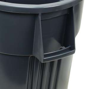 Impact, Gator Plus, 55 gal, Plastic, Gray, Round, Receptacle