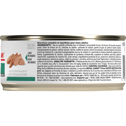 Royal Canin Veterinary Diet Feline Satiety Support Weight Management Loaf in Sauce Canned Cat Food