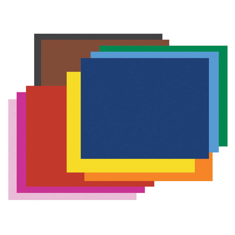 4-Ply Railroad Board, 10 Assorted Colors, 22" x 28", 50 Sheets
