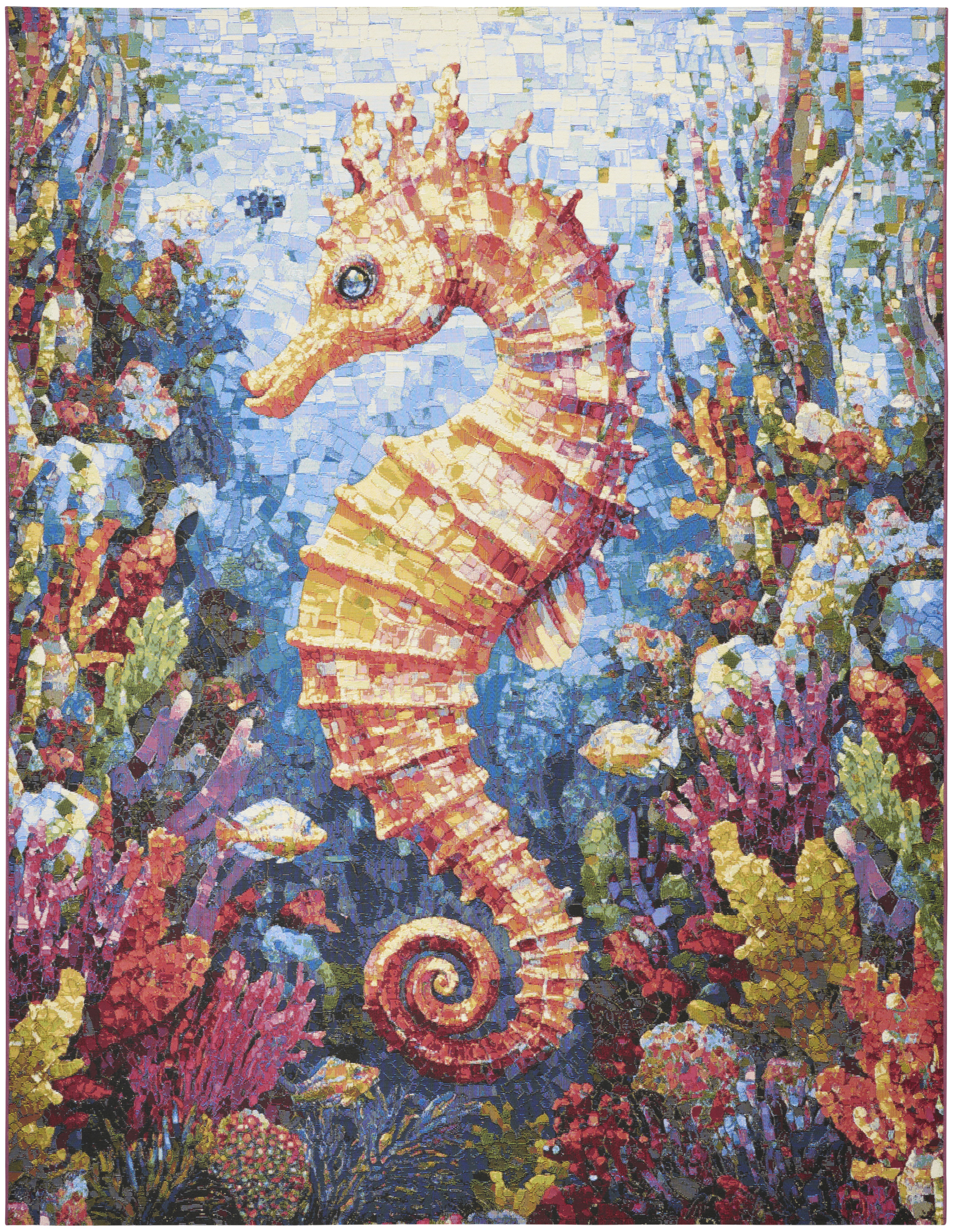 Nourison Color Splash 7'10" x 9'10" Multicolor Coastal, Nautical & Beach Rug