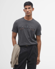 Ancroft Tartan Logo T-Shirt Charcoal Marl