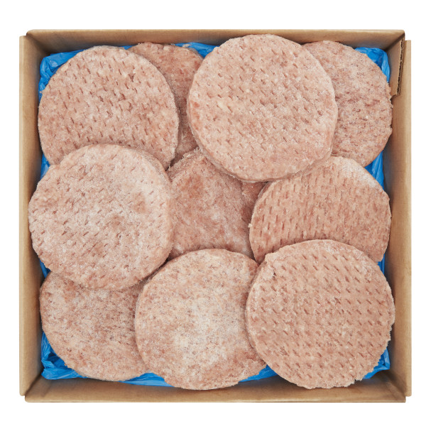 JENNIE-O(r) All Natural Premium Dark Turkey Burger 5.33 oz, 30 pc . C1N1 - Front No Plunge In Package (Hi Res)