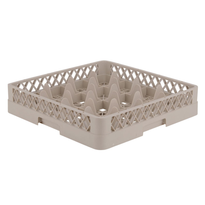 Full-size 16-compartment Traex® glass rack in beige