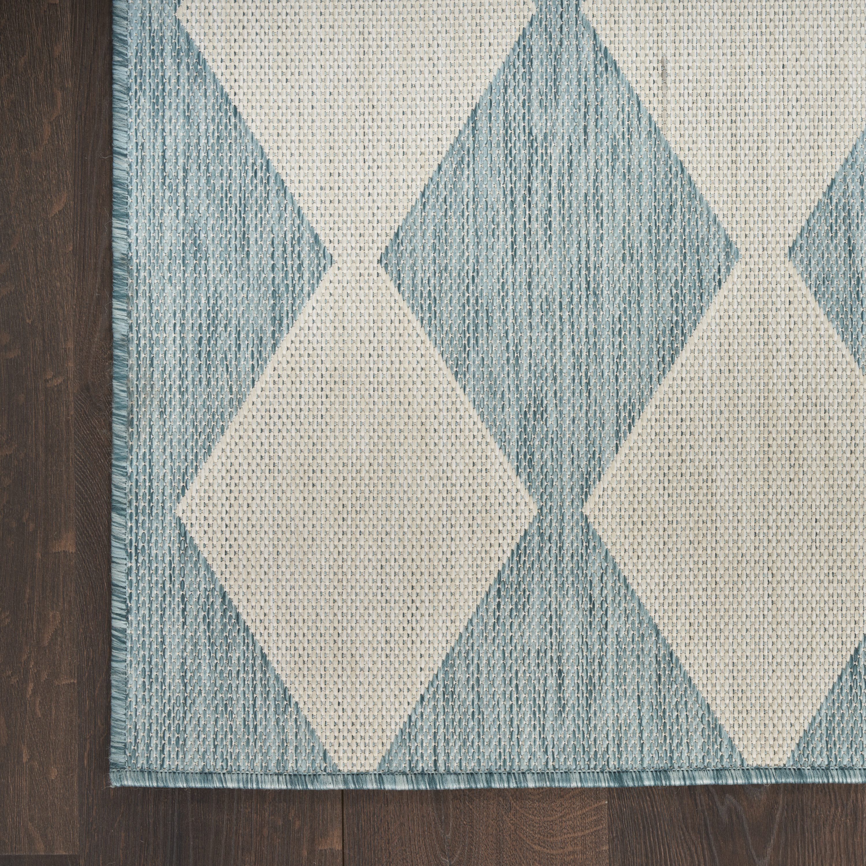 Nourison Positano 2' x 6' Aqua Modern Rug