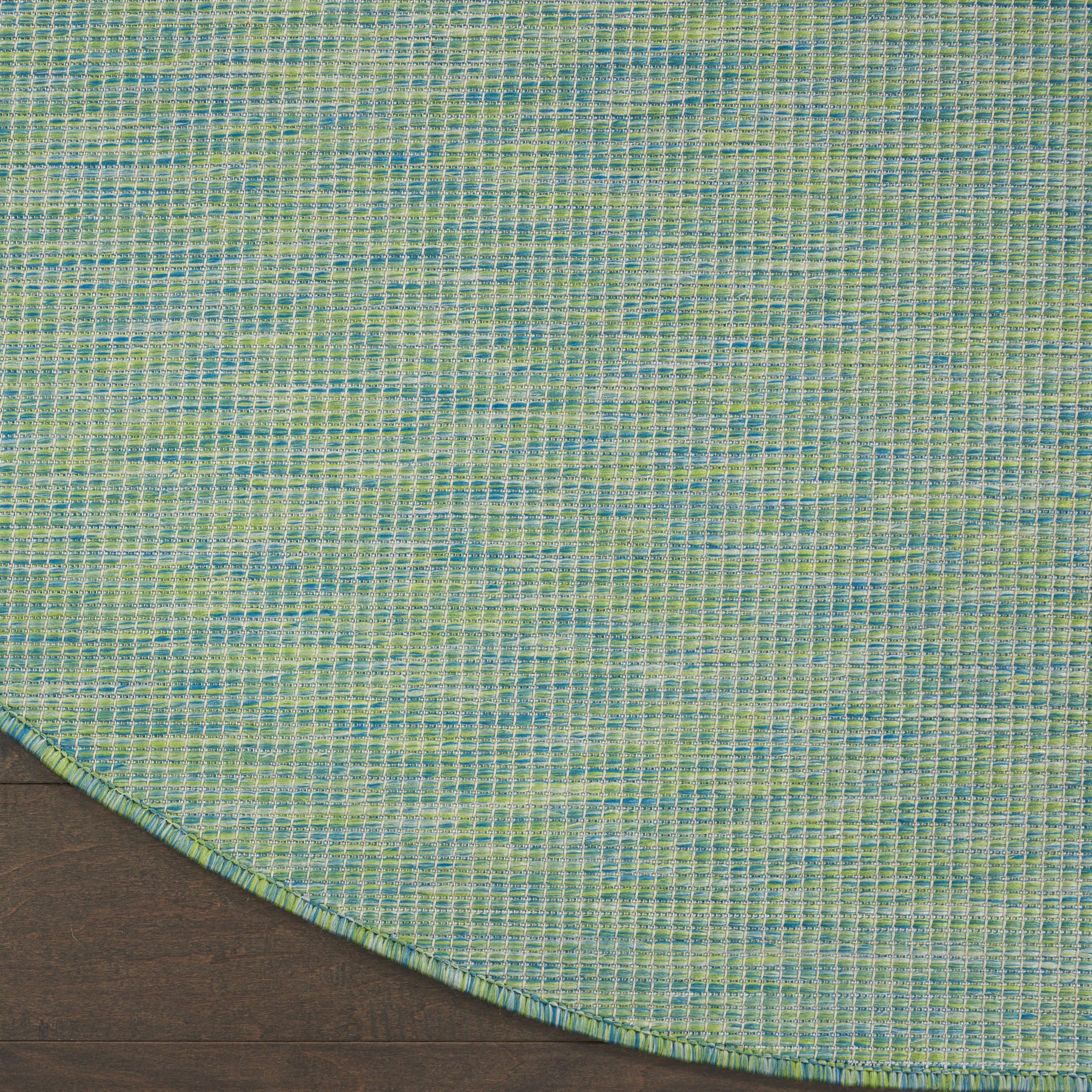 Nourison Positano 6' x Round Blue Green Modern Rug