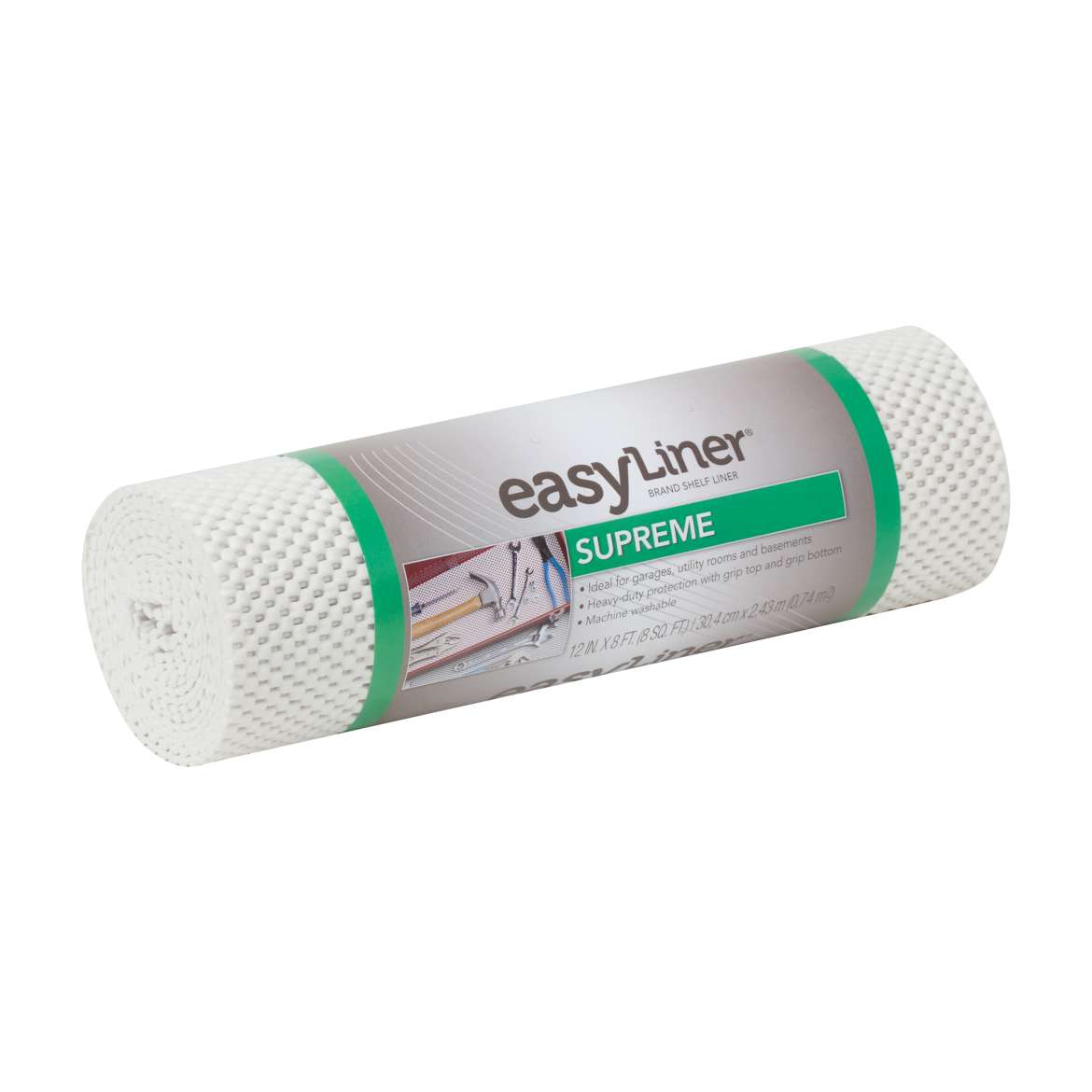 Supreme Grip Easy Liner® Brand Shelf Liner - White, 12 in. x 8 ft. Image
