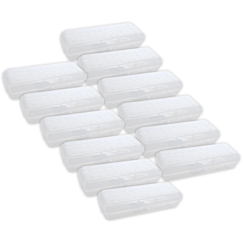 LUCENT Pencil Case Organizer Box, 8", Clear, Pack of 12