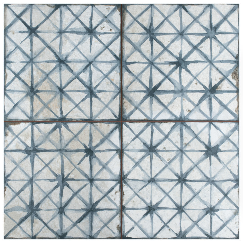 Kings Temple Blue 17-5/8 in. x 17-5/8 in. Ceramic Floor and Wall Tile