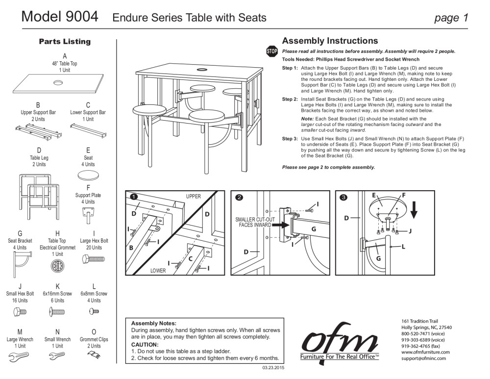 OFM Endure Series Standard Height Table, 8 Seats, White DryErase Top