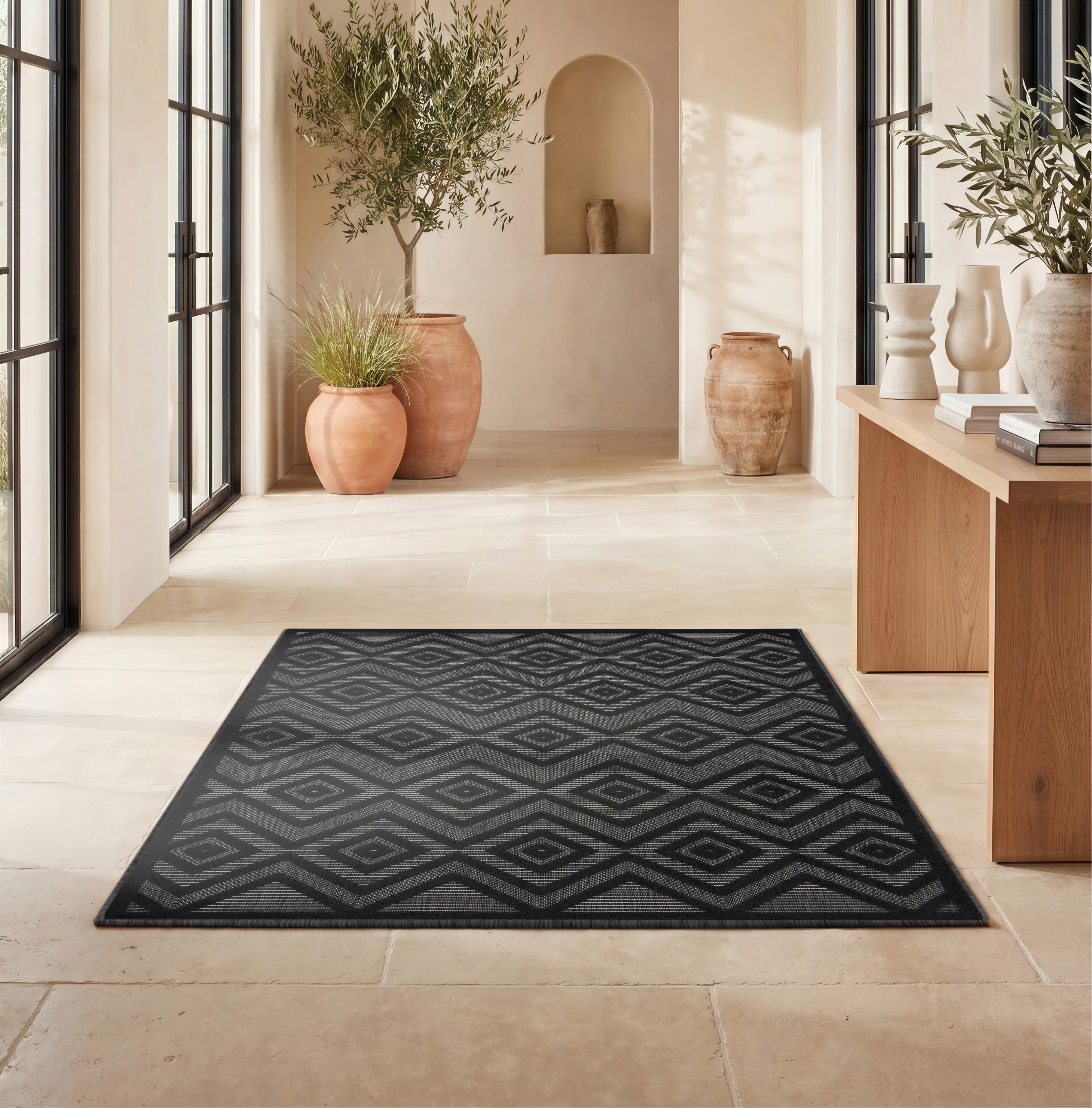 Nourison Versatile 5' x 7' Charcoal Black Modern Rug