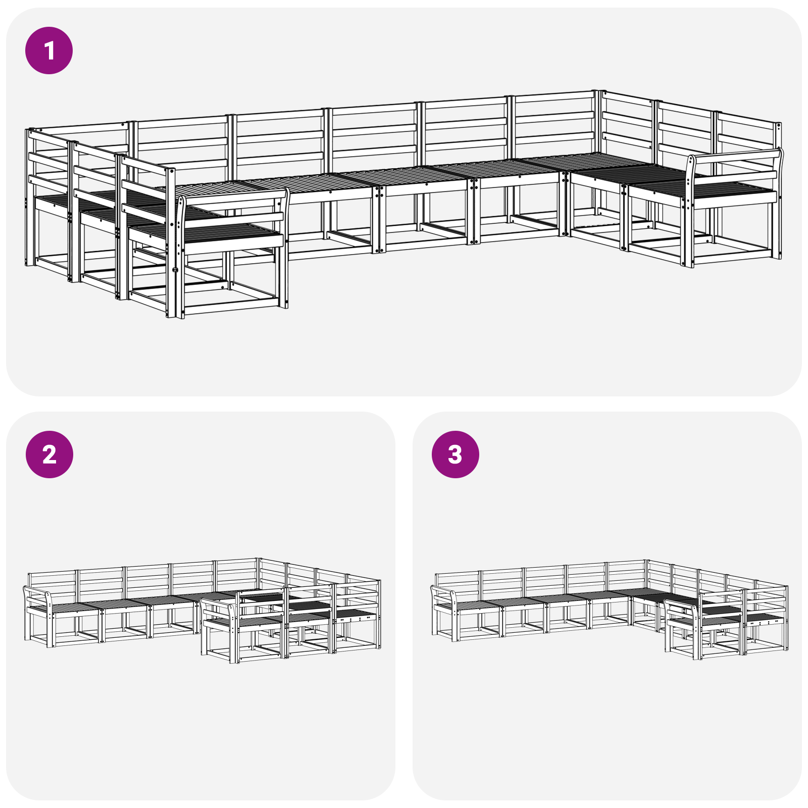 Buiten bankenset 10 pcs Wit Massief Acaciahout image 5