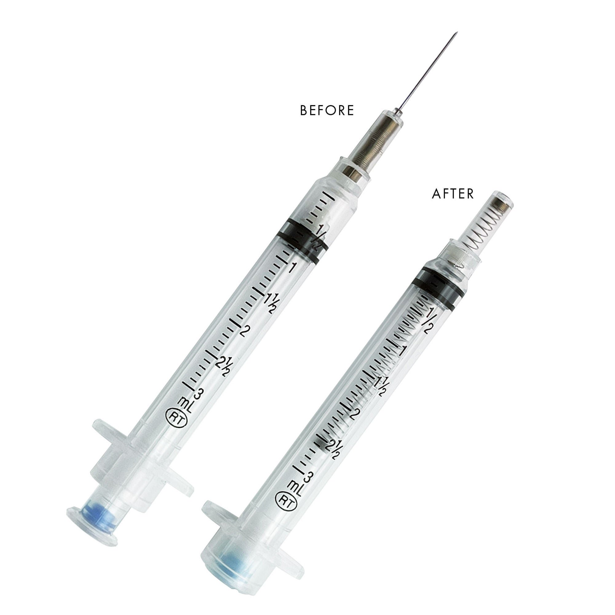VanishPoint® 3 mL Syringe with Hypodermic Needle, 23 Gauge, 1 Inch Needle Length