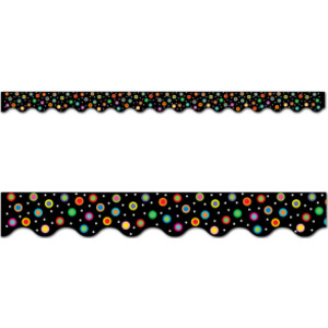 Dots on Black Wavy EZ Border, 48 Feet