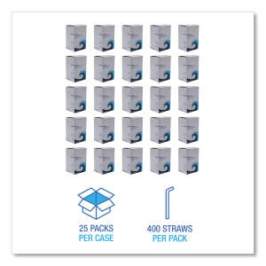 Boardwalk, Wrapped Jumbo Straws, 7.75", Plastic, White/Red Stripe