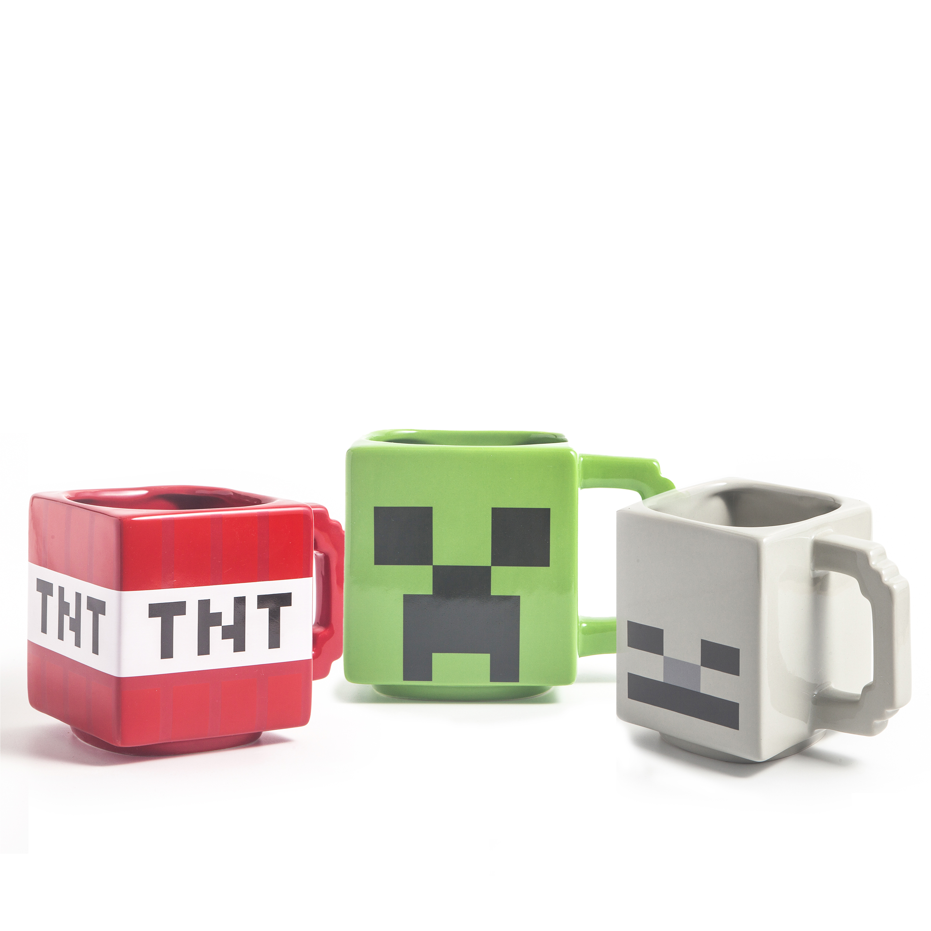 Minecraft Ceramic Coffee Mug, TNT, Skeletons and Creeper, 3-piece set slideshow image 1