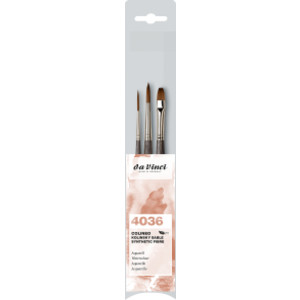 COLINEO Synthetic Red Sable, Watercolor & Acrylic, 3 Brush Set