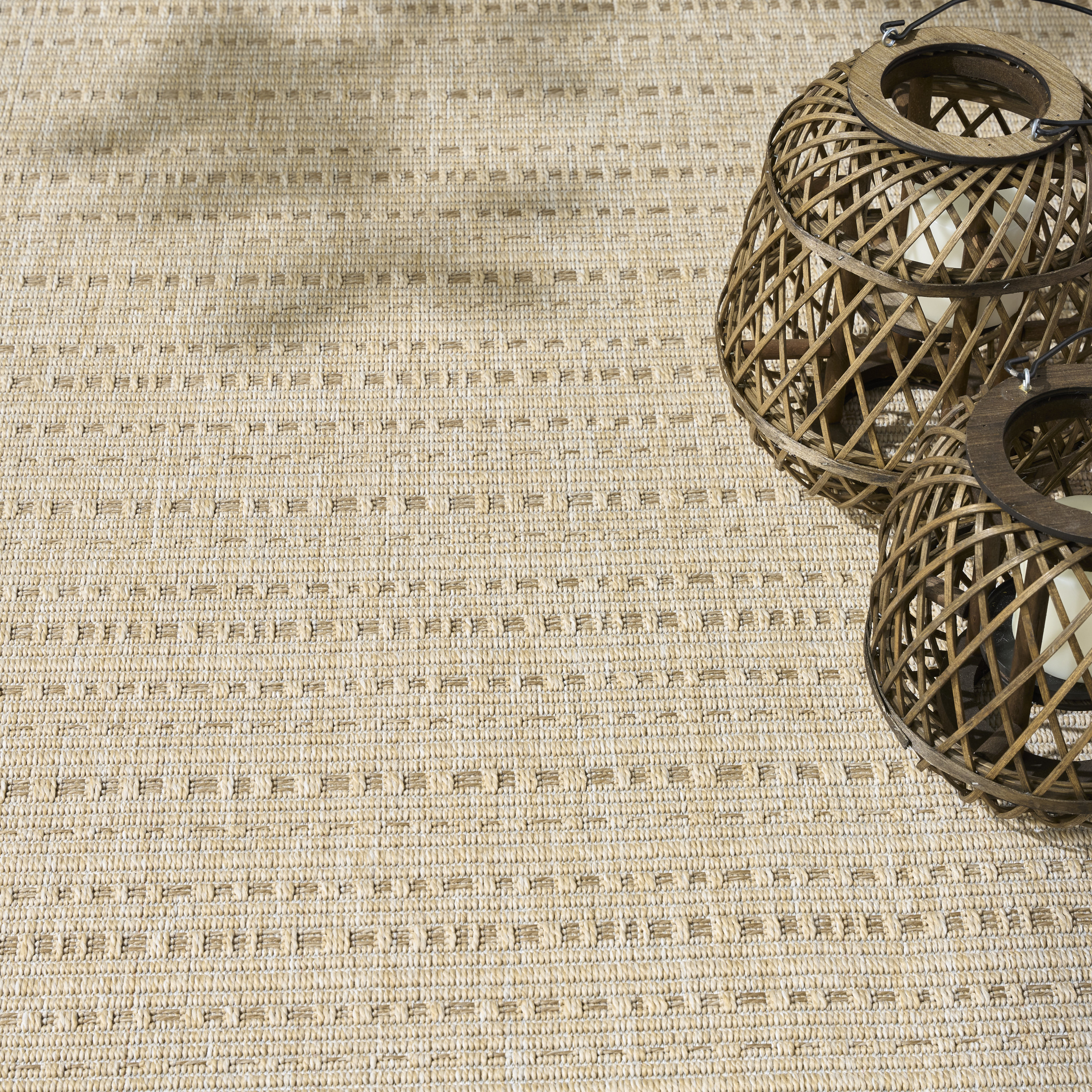 Nourison Tulum 5'3" x 7' Cream Outdoor Rug