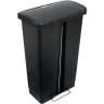 Rubbermaid Commercial, Streamline, Step-On, 13 gal, Resin, Black, Rectangle, Receptacle