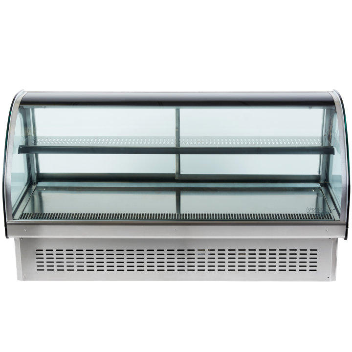 60-inch-wide 120-volt curved-front Cayenne® refrigerated drop-in display case with rear access