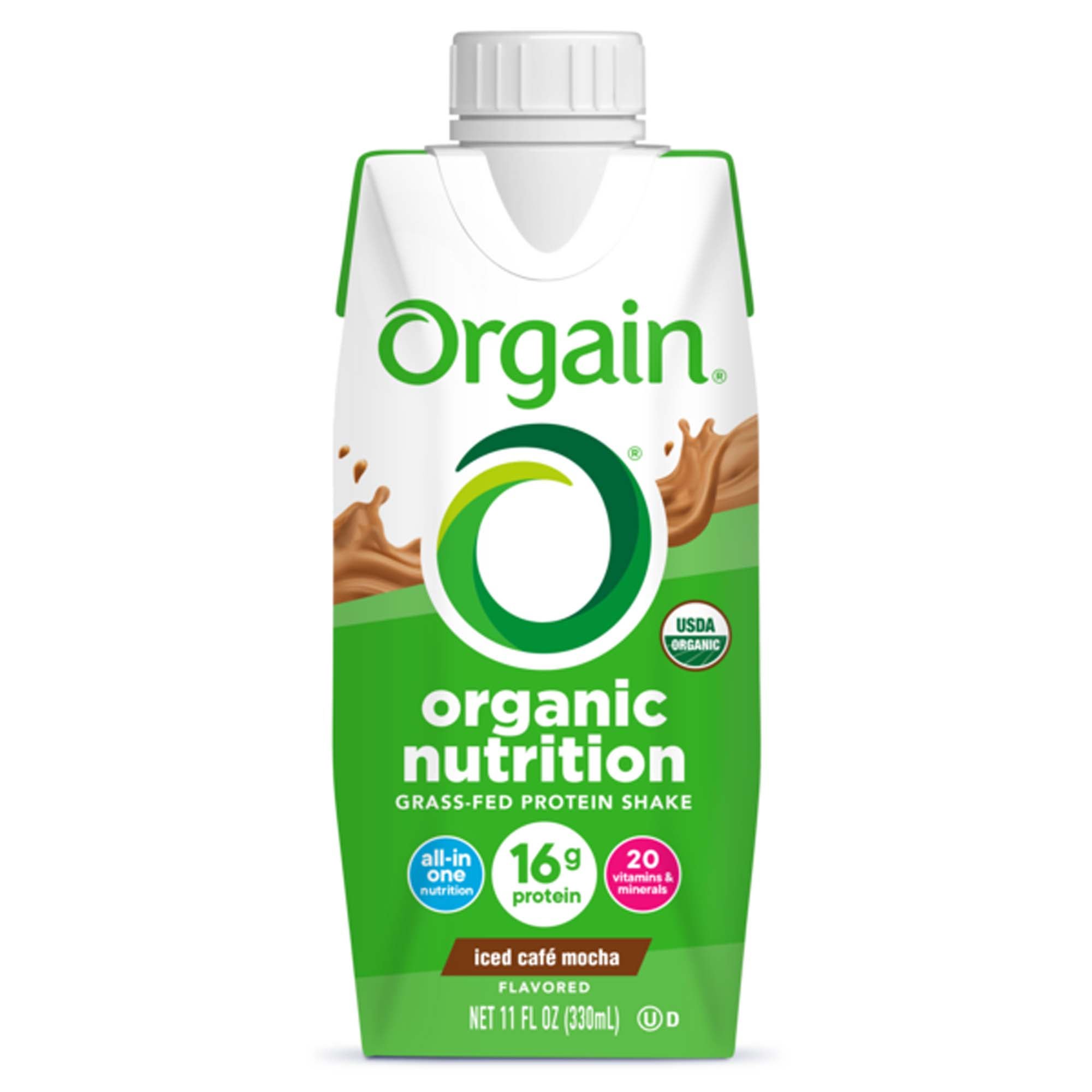 Oral Supplement Orgain® Organic Nutrition™ Shake Iced Café Mocha Flavor Liquid 11 oz. Carton