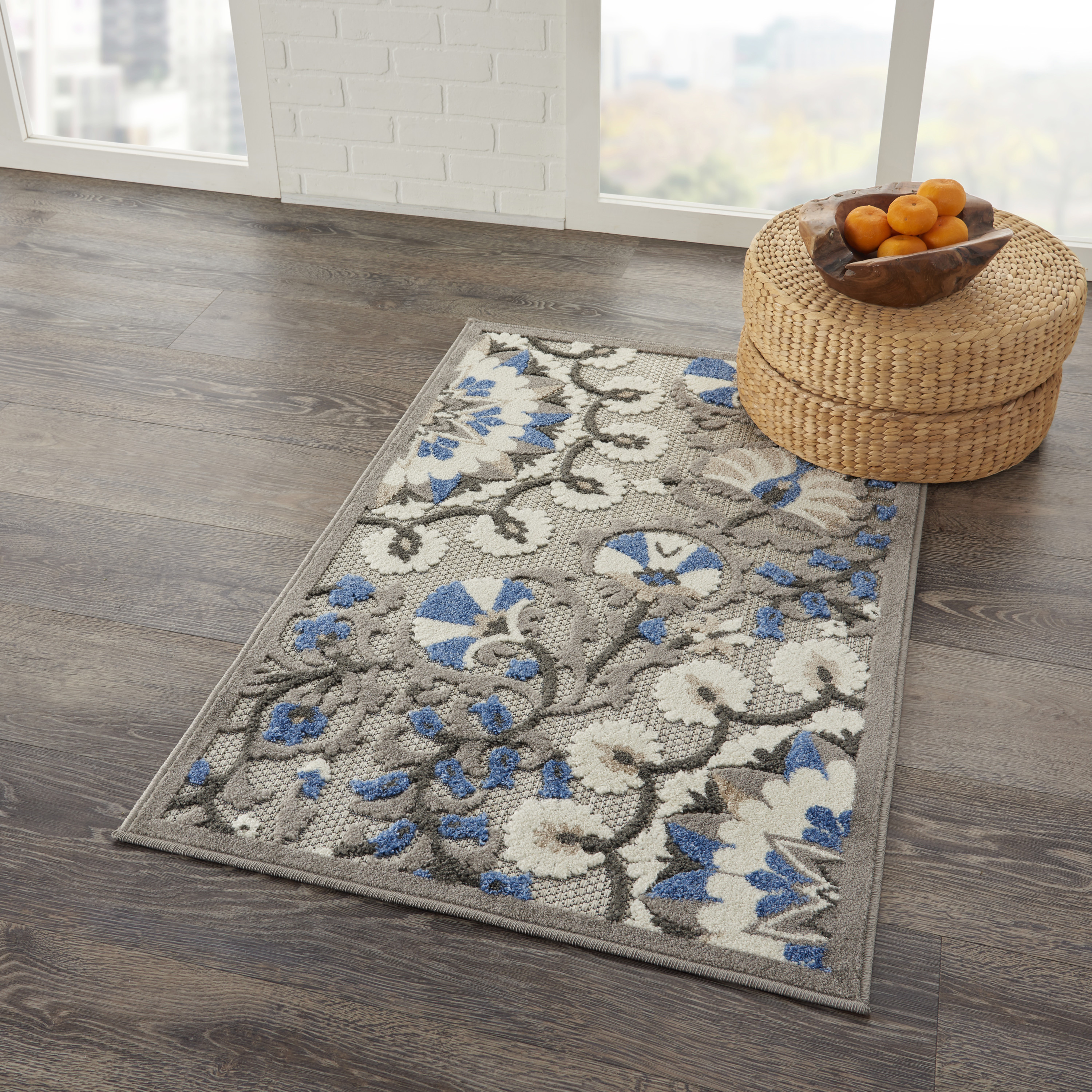 Nourison Aloha 2' x 3' Grey Multicolor Transitional Rug