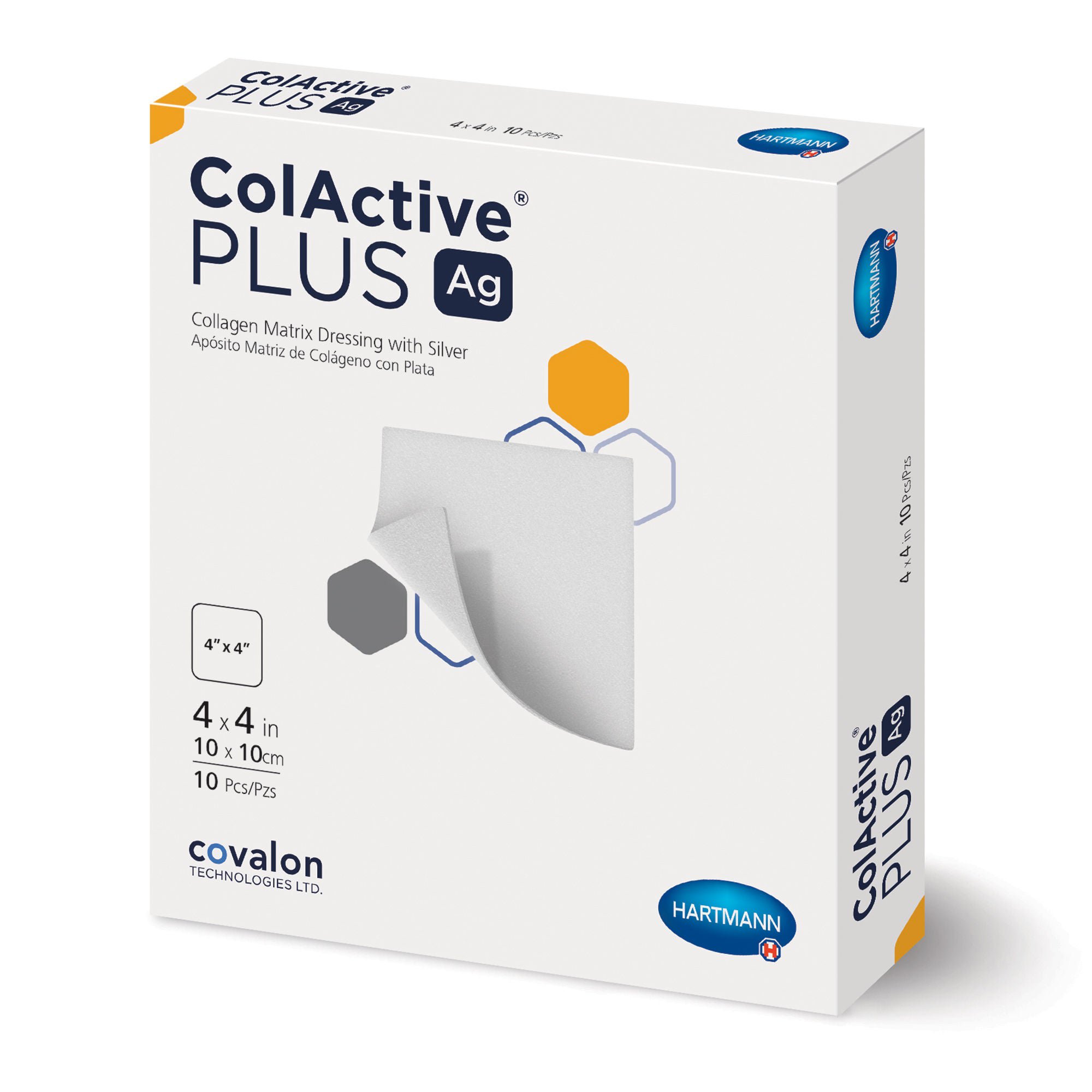 ColActive® Plus Ag Collagen Dressing with Silver, 4 x 4 Inch