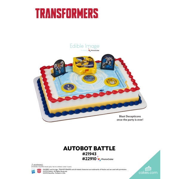Transformers™ Autobot Battle  The Magic of Cakes® PhotoCake® Enhanced Background Page
