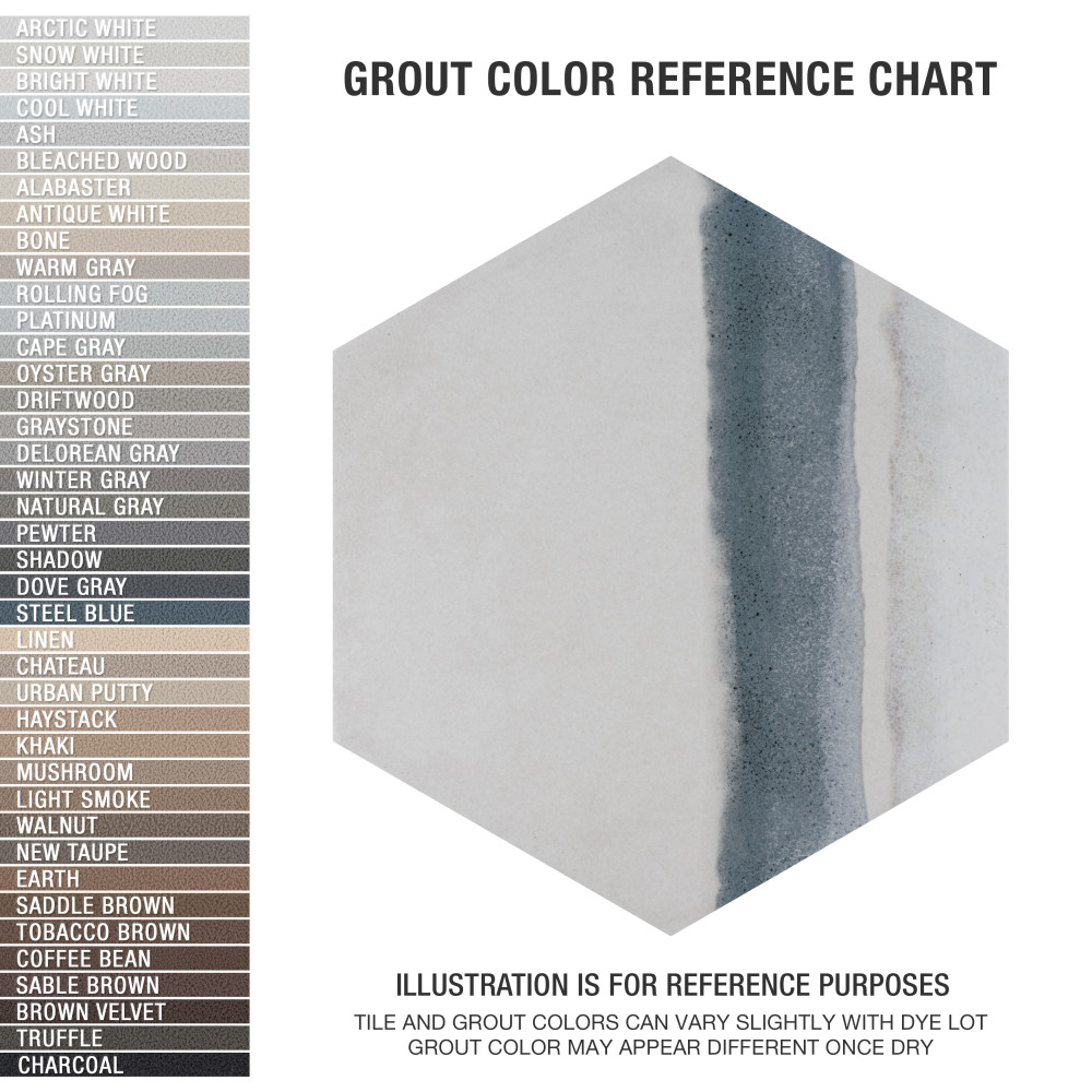 Matter Hex Canvas Bone Blue 7-7/8 in. x 9 in. Porcelain Floor and Wall Tile