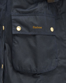 Long Beadnell Waxed Jacket Navy-Classic