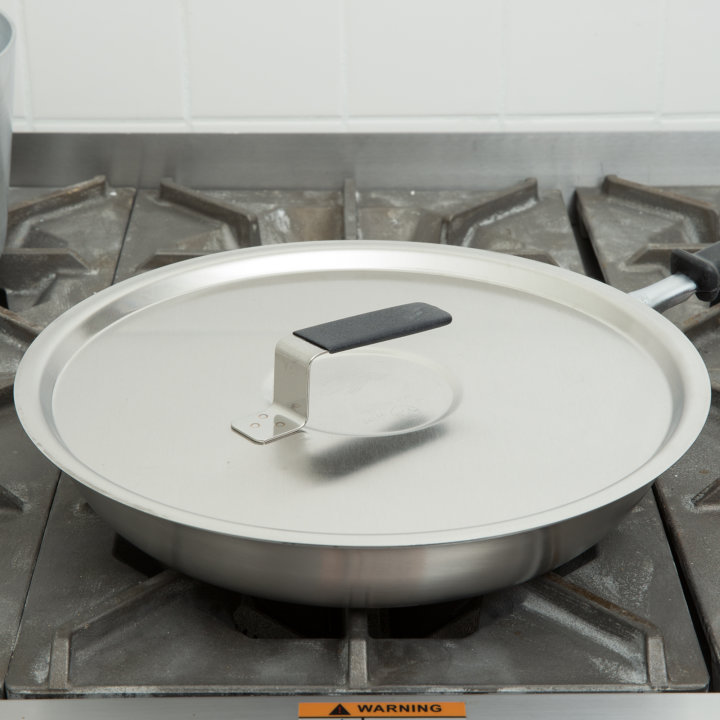 13-inch Tribute® stainless steel frying pan cover with dipped handle