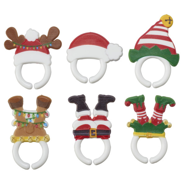 Whimsical Feet and Hats Cupcake Rings