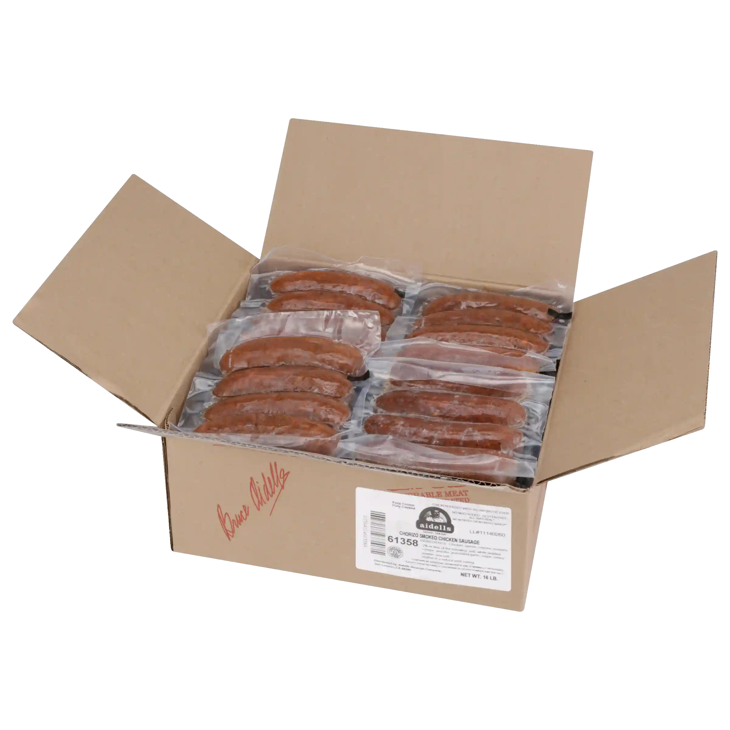 Aidells® Fully Cooked Smoked Chorizo Chicken Sausage Links, 4 oz, 64 Links per Case, 16 Lbs, Frozen_image_31