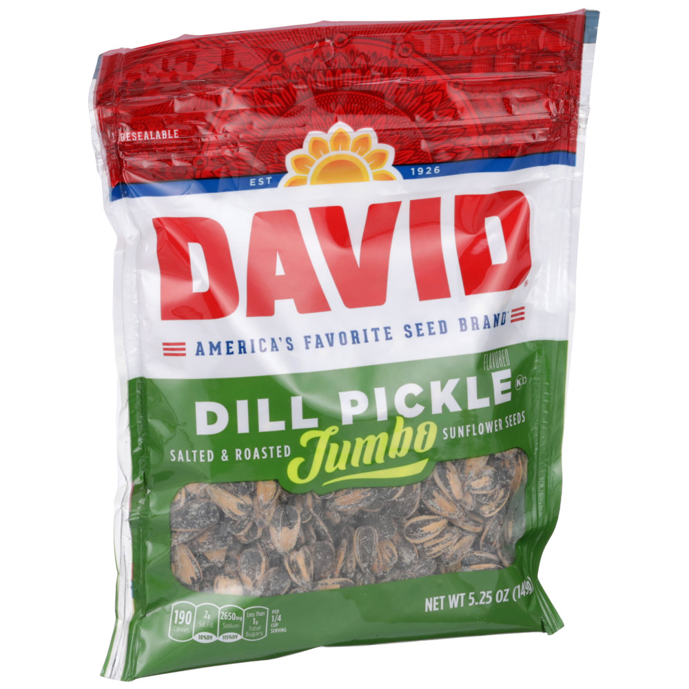 DAVID Dill Pickle Flavored Jumbo Sunflower Seeds Conagra Foodservice