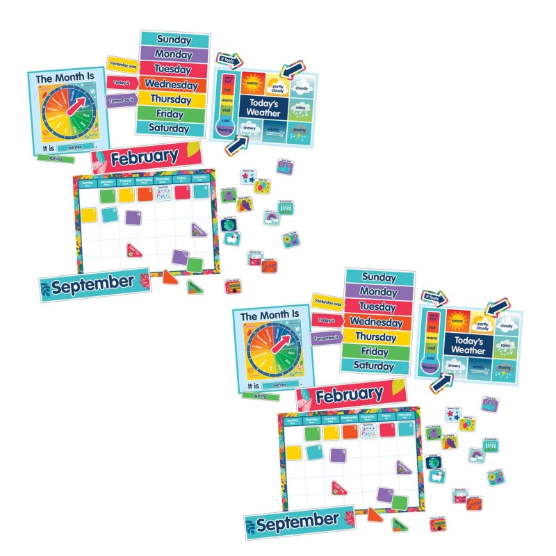 One World Calendar Bulletin Board Set, 2 Sets