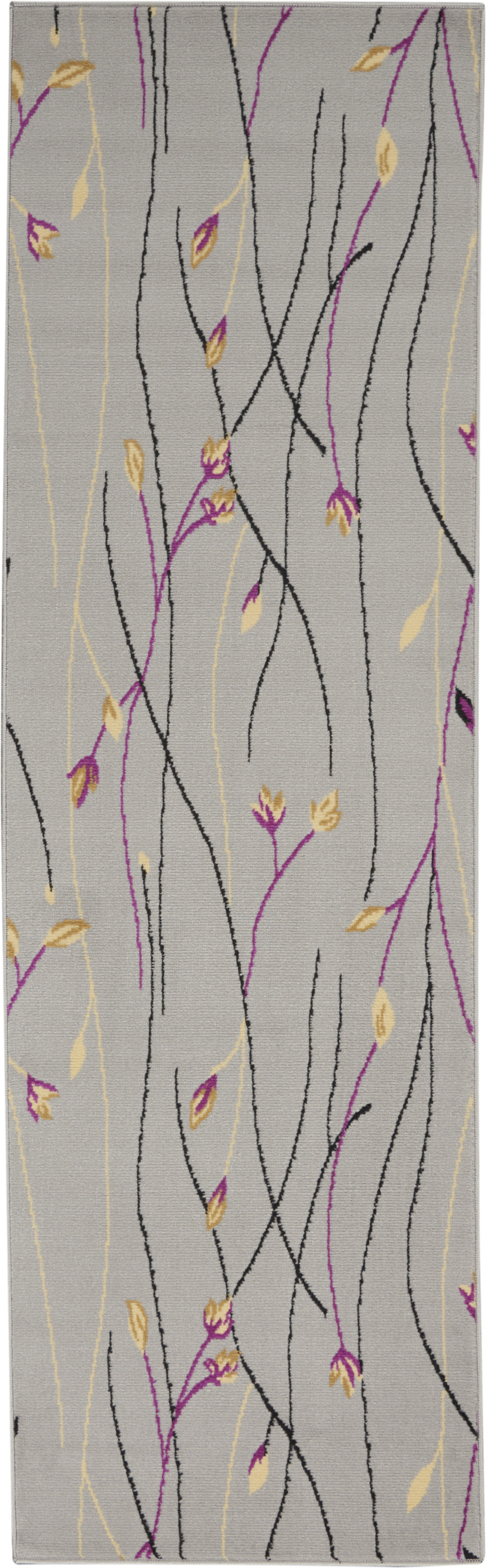 Nourison Grafix 2'3" x 7'6" Grey Contemporary Indoor Rug