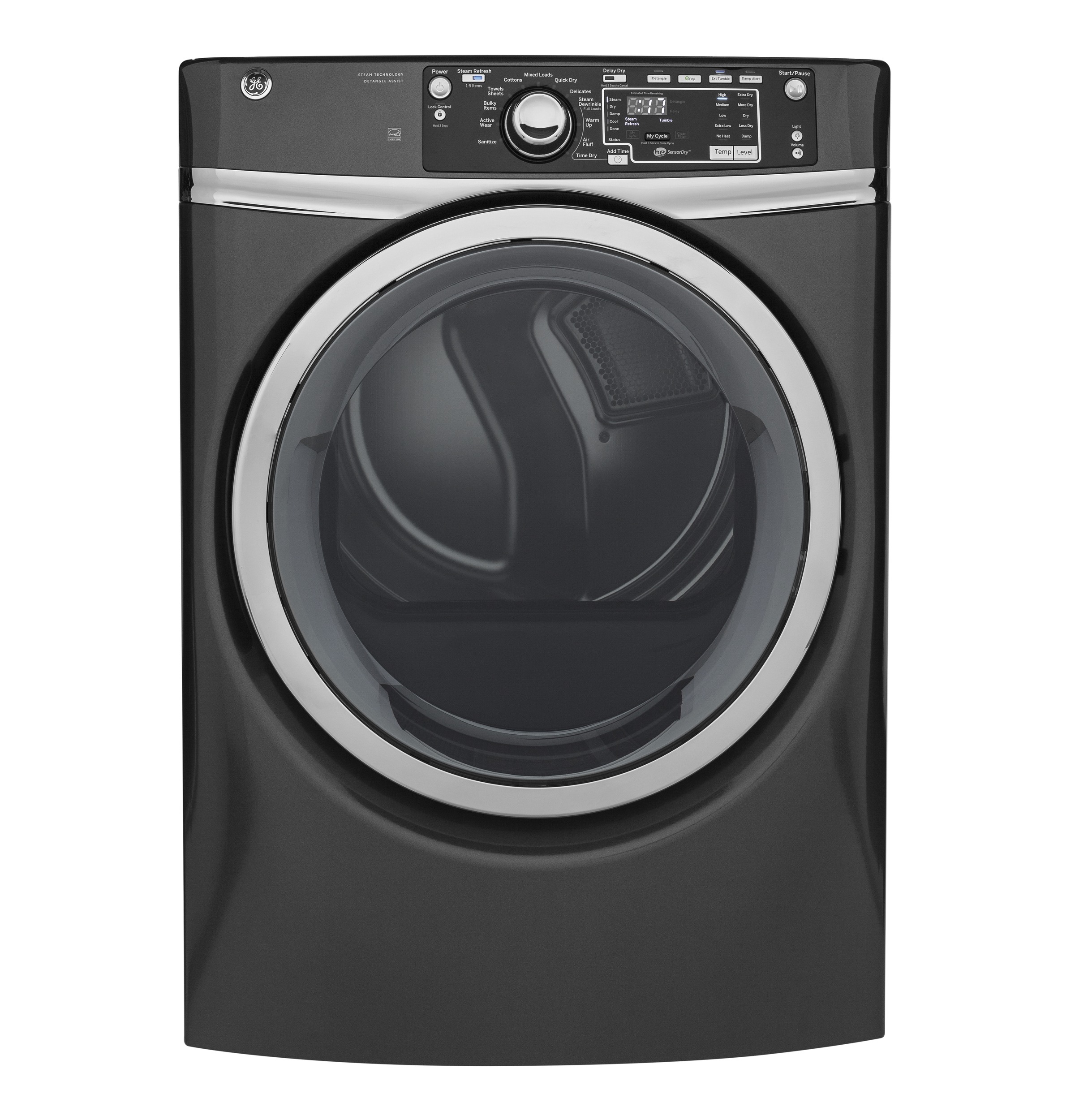 GE® 8.3 cu. ft. Capacity Front Load Electric ENERGY STAR® Dryer with Steam