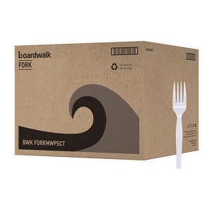 Boardwalk, Mediumweight Polystyrene, Fork, White