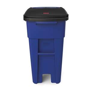 Rubbermaid Commercial, BRUTE, 32 gal, Resin, Blue, Square, Receptacle