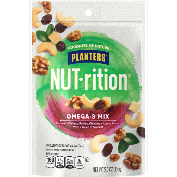 PLANTERS(r) NUT-RITION(r) Snack Omega-3 Mix . A1N1 - Front No Plunge In Package (Low Res)