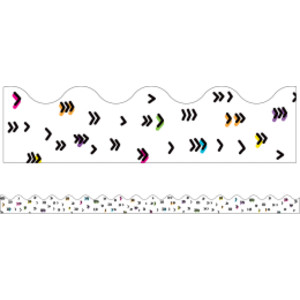 Kind Vibes Rainbow Doodles Scalloped Borders, 39 Feet