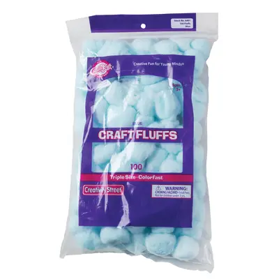 Creativity Street  Triple Size Craft Fluffs, Blue,  Approx. 1", 100 Pieces