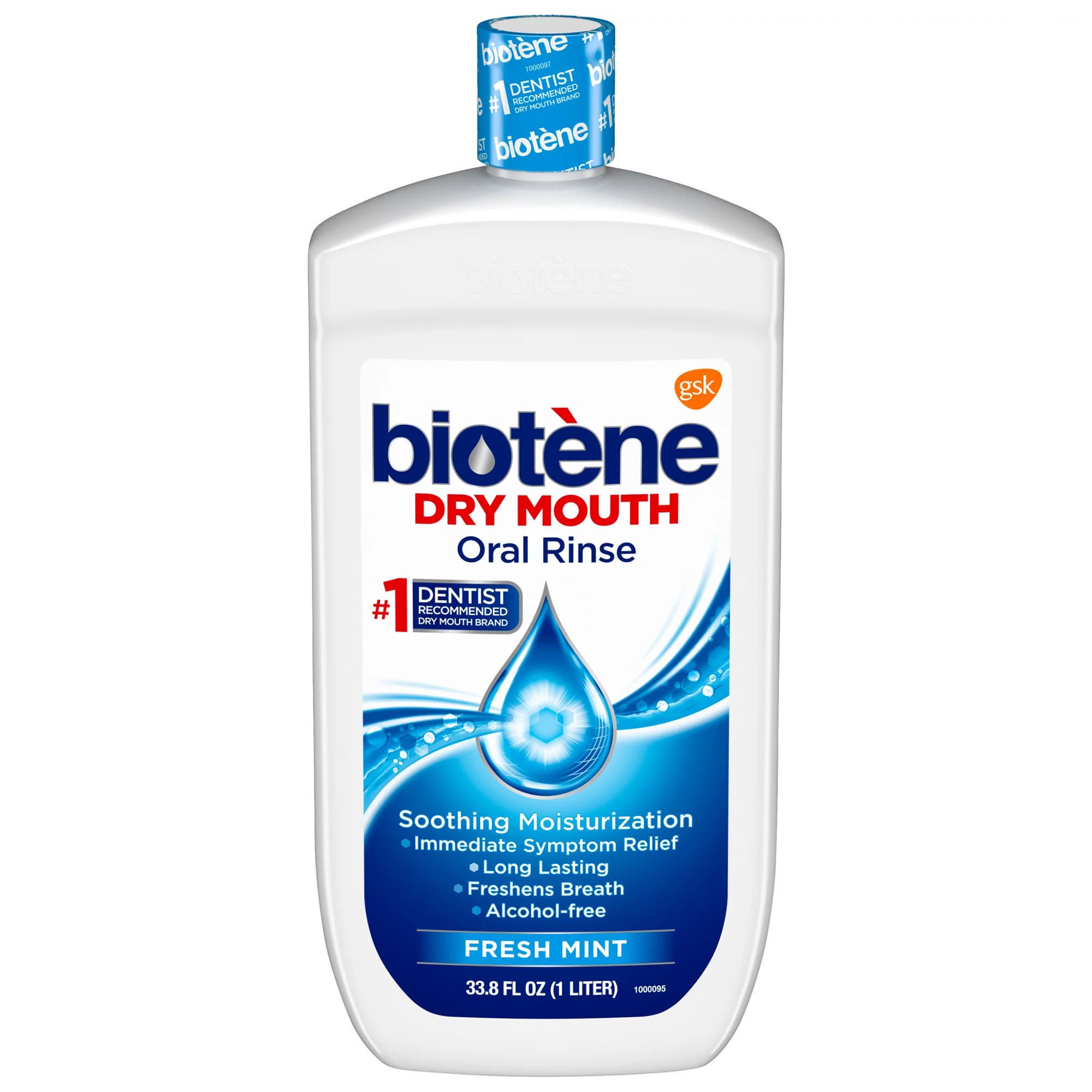 Biotene Dry Mouth Oral Rinse Fresh Mint, 1-liter Bottle