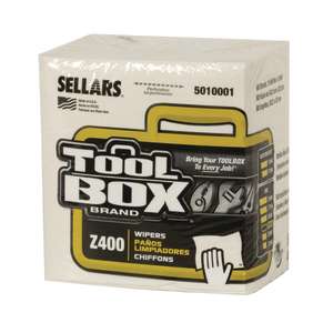 SEL5010001, Sellars, TOOLBOX  Z400, 1/4 Fold, 1 ply, 11.88"x13.00", Double Recreped (DRC), General Purpose Wipers, White
