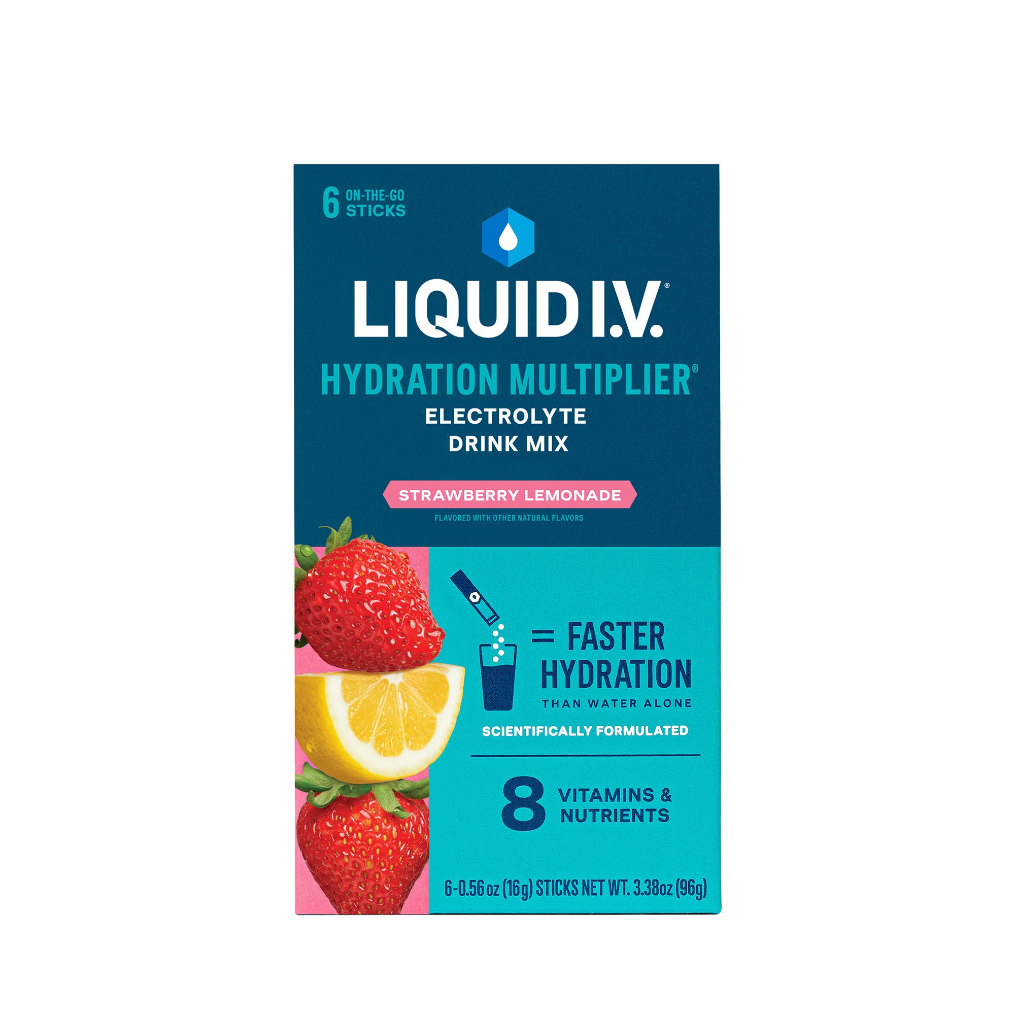 Oral Electrolyte Solution Liquid I.V. Hydration Multiplier® Strawberry Lemonade Flavor 0.56 oz.