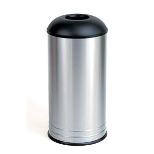Bobrick, 18gal, Stain Finish, Stainless Steel, Round, Receptacle