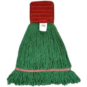 Hillyard, High Performance, Large, Looped-End, 5" Headband, Blend, Green, Wet Mop