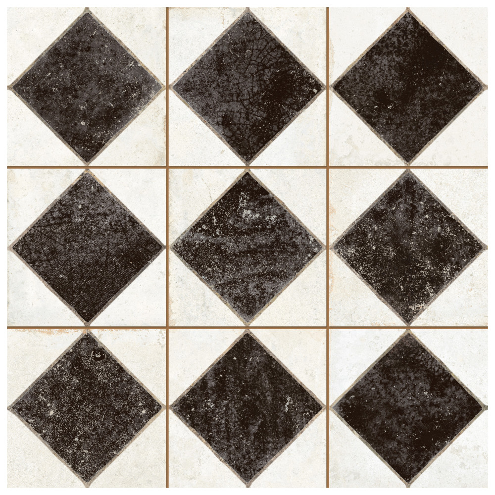Kings Arles Black 13 in. x 13 in. Ceramic Floor and Wall Tile